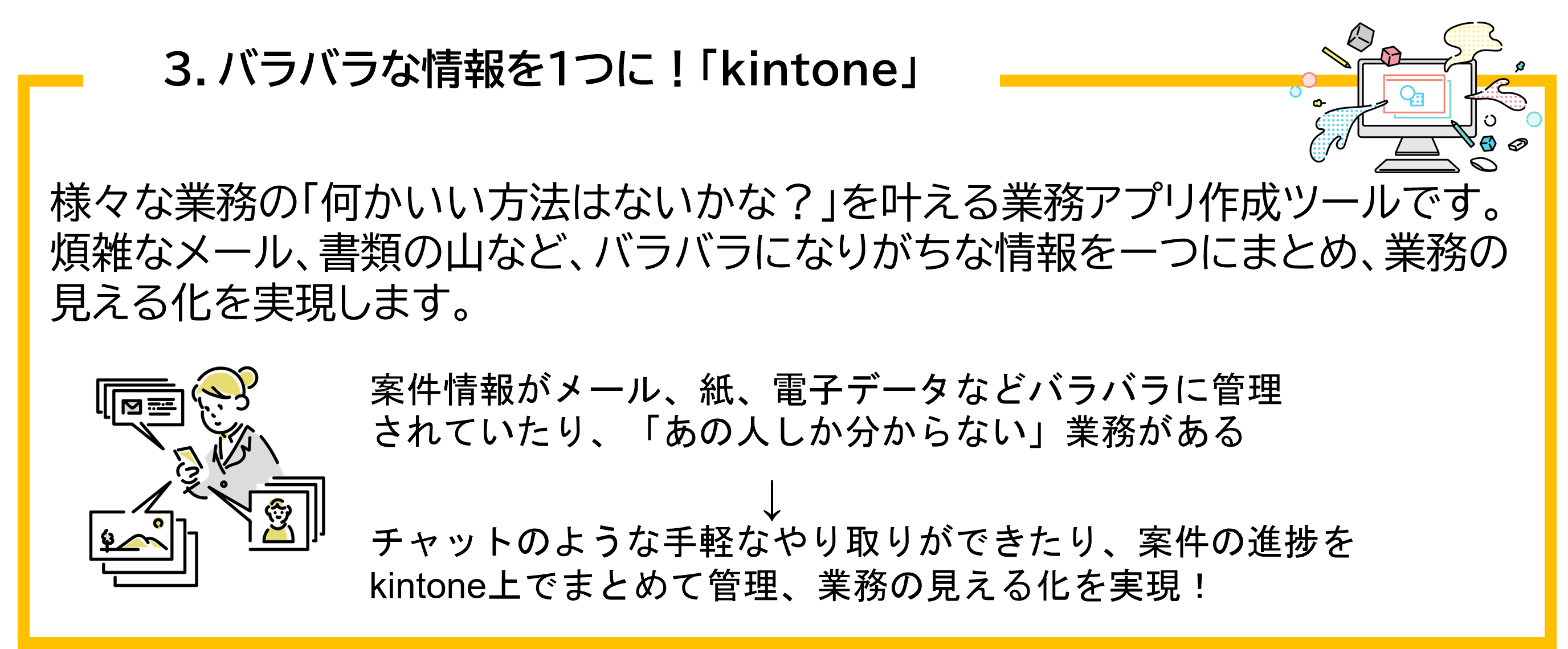 バラバラな情報を１つに kintone